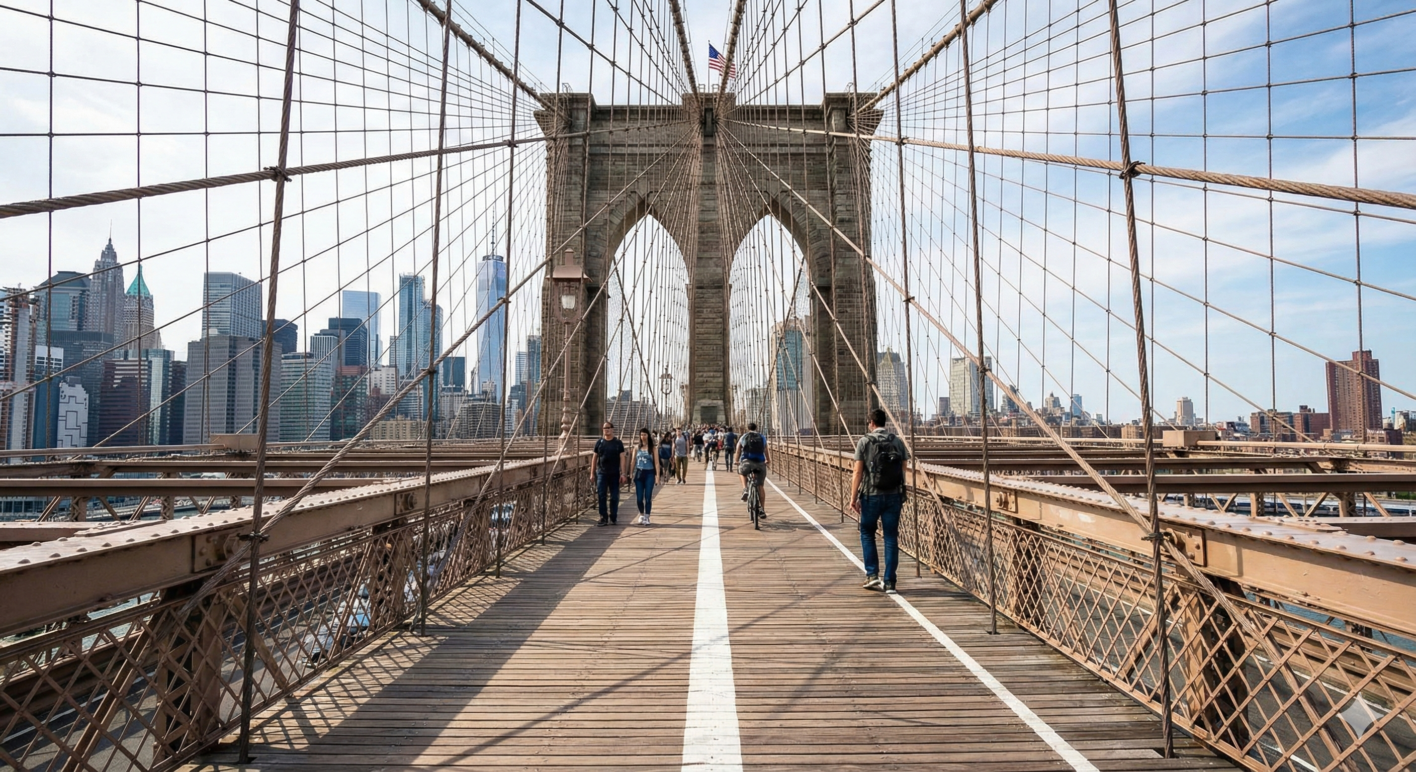 Caminando por el Puente de Brooklyn